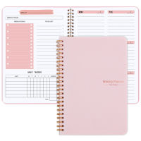 2023 Weekly Planner Undated Spiral Agenda A5 Notebook Planner Pouch 52 Weeks Planner Schedules เครื่องเขียน Office School Supplies-Jieeu