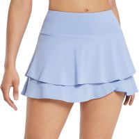 【CW】 Women  39;s Pleated Tennis Skirts Color Layered Ruffle with Shorts for Workout