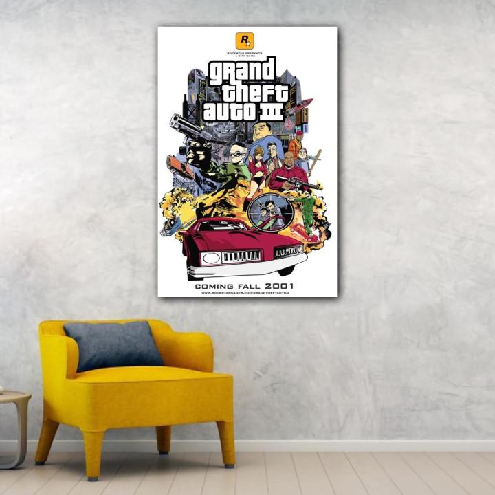 grand-theft-auto-v-วิดีโอเกมผ้าใบ-art-โปสเตอร์และ-wall-art-ภาพพิมพ์สำหรับตกแต่งห้องนอนครอบครัวสมัยใหม่-โปสเตอร์คุณภาพสูง