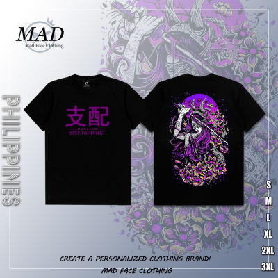 MADFACE เสื้อผ้าญี่ปุ่น art-Geisha Tee ของขวัญสำหรับ Unisex Heavyweight Top streetwear เสื้อยืด