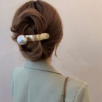 French Style Metal Pearl Hairpin Back Of The Head Girls Temperament Duckbill Clip Elegant Shark Clip Fashion Hair Accessories