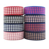 10 Yards 1" 25MM/1.5 38MM Cotton Linen Lattice Printed Grosgrain Ribbons For Hair Bows DIY Handmade Materials Y202081103