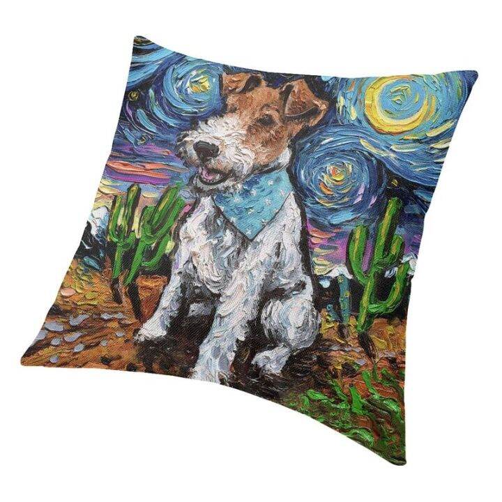 hot-dt-night-wire-terrier-throw-decoration-printing-dog-sofa-car-cushion-cover-pillowslip