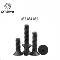 50ชิ้น M3/M4/M5หัวแบนหัว Countersunk สีดำเกรด12.9โลหะผสมเหล็กซ็อกเก็ตหกเหลี่ยมหมวกสกรูภายใน Din7991สกรูหกมุม