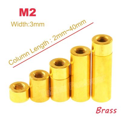 5/10pcs M2 Length 2~40mm Round Brass Standoff Spacer Stud Spacing Screws Thumb Nuts Female Thread Double Pass Hollow Pillars PCB Nails Screws Fastener