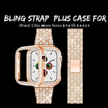 Bling Band iWatch Strap full Case For Apple Watch Series 8 7 SE 6