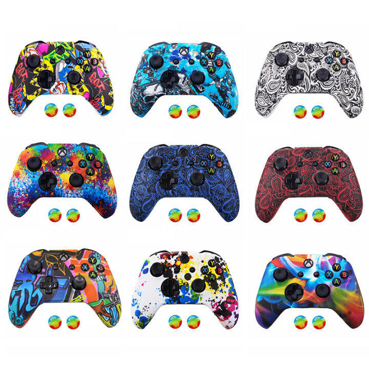 Silicone Protective Skin Case for XBox One Slim Controller Protector  Camouflage Gamepad Cover with 2 free