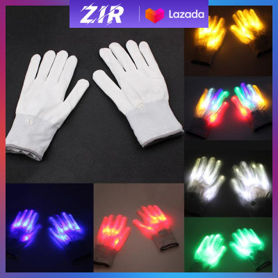 LED Skull Hand Gloves Neon Guantes Glowing Halloween Party Light Props Luminous Flashing Skull Gloves 6 Kinds Light Modes  Stage Costume Christmas Supplies