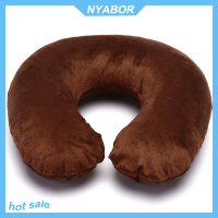 NYABOR 1PC Inflatable Travel Neck pillow PVC U-shape หมอนนุ่มสำหรับรถพนักพิงศีรษะอากาศ