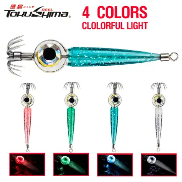 LED Fishing Lures Deep Drop Underwater Eye Shape Fishing Squid Fish Lure  Light Flashing Lamp 4colors