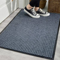 PVC Bottom Entrance Doormat Indoor Striped Dustproof Feet Mat Wear-resistant Anti Slip Door Floor Mat Porch Car Rug Grey Red