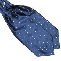 แฟชั่นของผู้ชายSmooth Polka Dotsพิมพ์เนคไทพันคอเนคไทผ้าไหมผสมผ้าพันคอCravat