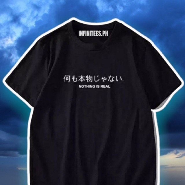 NOTHING IS REAL JAPANESE TEXT Oversized Aesthetic Shirt/Tshirts Unisex ...