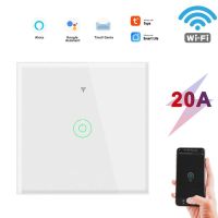 TUYA 20A Smart Life Wifi Touch Wall Switch Light Water Heater Refrigerator Oven Panel Switches Work With Google Home Alexa White