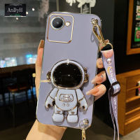 AnDyH Long Lanyard Casing For OPPO Realme C30 C30S NARZO 50i PRIME Phone Case Cute Astronaut Desk Holder