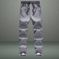 【CC】▽○☁  Mens Fleece Pants Sweatpants Joggers Thicken Side Pockets Trousers Men Warm