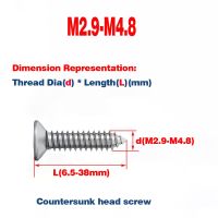 304 kepala datar Countersunk baja tahan karat anti-maling sekrup Self Tapping M2.9-M4.8