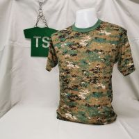 เสื้อยืดแขนสั้นผ้า TC ลายพรางทหาร หลายลาย [สินค้าพร้อมส่ง]