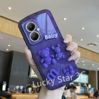 เคสซิลิโคนโทรศัพท์สีมาการองสำหรับ VIVO Y27 4G 5G เคส Phone Case ปลอกอ่อนป้องกัน DIY แบบเต็มหน้าจอฝาหลังโทรศัพท์รูปการ์ตูนตุ๊กตา