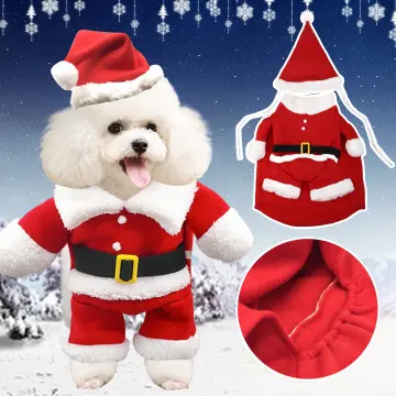 Halloween/Christmas Funny Pet Dog/Cat Santa Claus Carry Christmas Present  Costume Pet Dog Party Jumpsuit Clothes