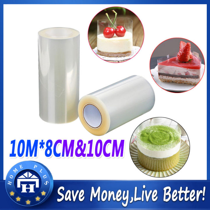 Local delivery】 1 Roll Cake Film Transparent Cake Collar Kitchen Acetate  Cake Chocolate Candy For Baking Tools Durable 8cm*10m/10cm*10m Cake-Edge- Collar-Film