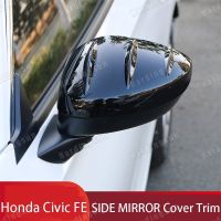 Hardingsun ฝาครอบกระจกมองหลังขวาของฮอนด้า Civic FE คาร์บอนไฟเบอร์พร้อมครีบฉลาม