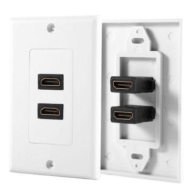 【NEW Popular89】 HDMI 2พอร์ต Wall Face Plate Panel Outlet 1080P Cover CouplerHOT