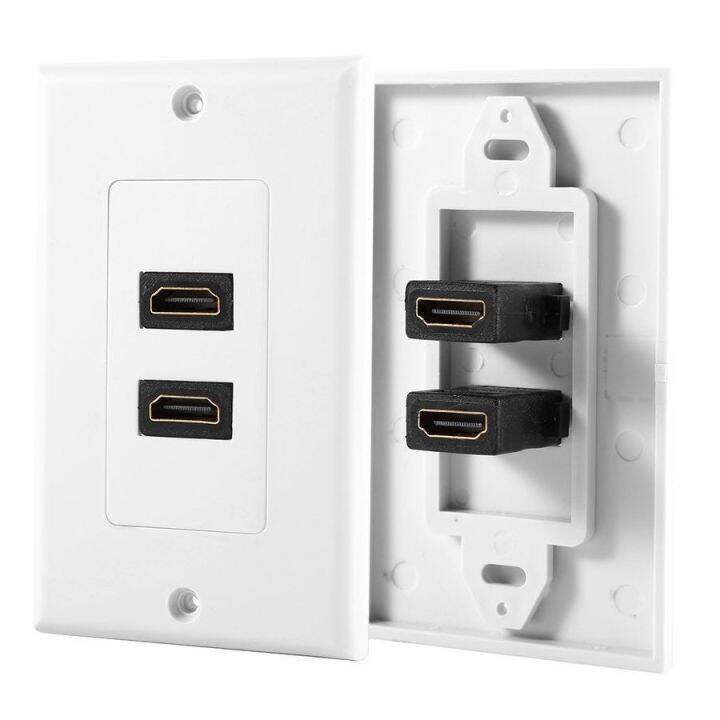 new-popular89-hdmi-2พอร์ต-wall-face-plate-panel-outlet-1080p-cover-couplerhot