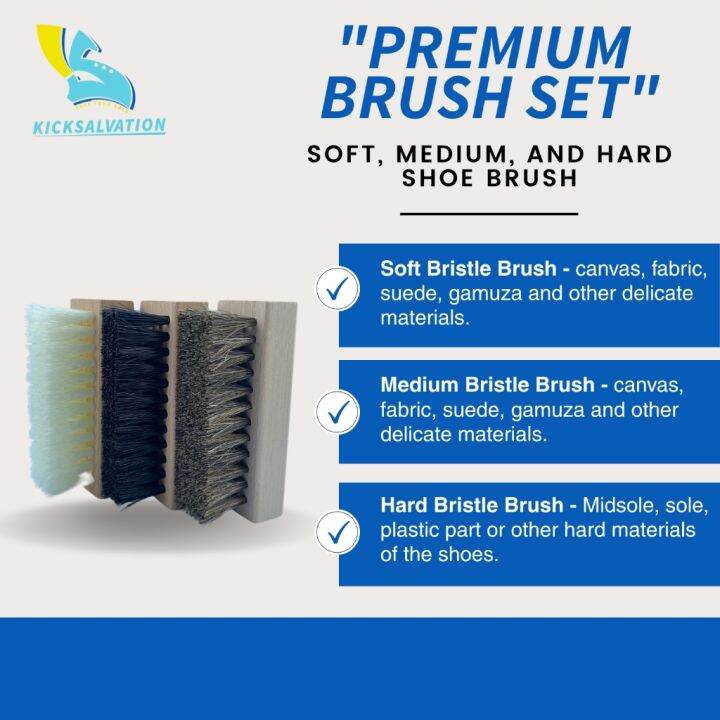 PREMIUM SHOE BRUSH SET KICKSAVATION (SOFT MEDIUM HARD SHOE BRUSH