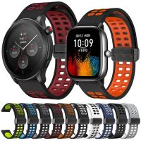 สายแม่เหล็กไฮเอนด์หรูหราสำหรับ Huami Amazfit GTR 4 / GTR 3 Pro 2 2e 47มม. 42มม. สร้อยข้อมือ GTS 4 3 GTS2 2e Bip แถบซิลิโคน20 22มม. เข็มขัดยาง