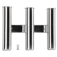 Stainless Steel 3 Tube Fishing Rod Holder Fishing Rod Pole Tube Socket for Marine Fishing Yacht Accessories