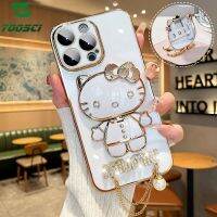 เคสเคสโทรศัพท์แบบตั้งได้กระจกแต่งหน้าประกายเพชรสุดหรูลาย Hello Kitty เคสสำหรับ Realme หลังแบบนิ่ม Narzo 20 Narzo 30A Narzo 50i นายก50A OPPO F5 F7 F11โปร