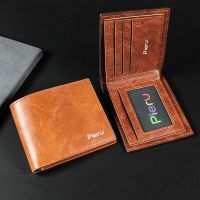 Vintage Men Leather Wallet Short Slim Male Purses Money Credit Card Holders Men Wallet Money Bag Wallets for Man Coin Pouch