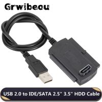 Grwibeou 3 in1 USB 2.0 To IDE/SATA 2.5 3.5 Hard Drive Disk HDD Converter Adapter Cable for ATA/ATAI LBA USB To IDE Cable