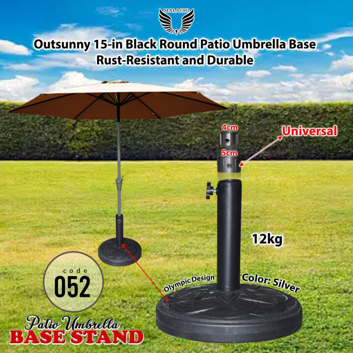 Malachi 052 Outsunny 15 inches Black Round Patio Umbrella Base Rust