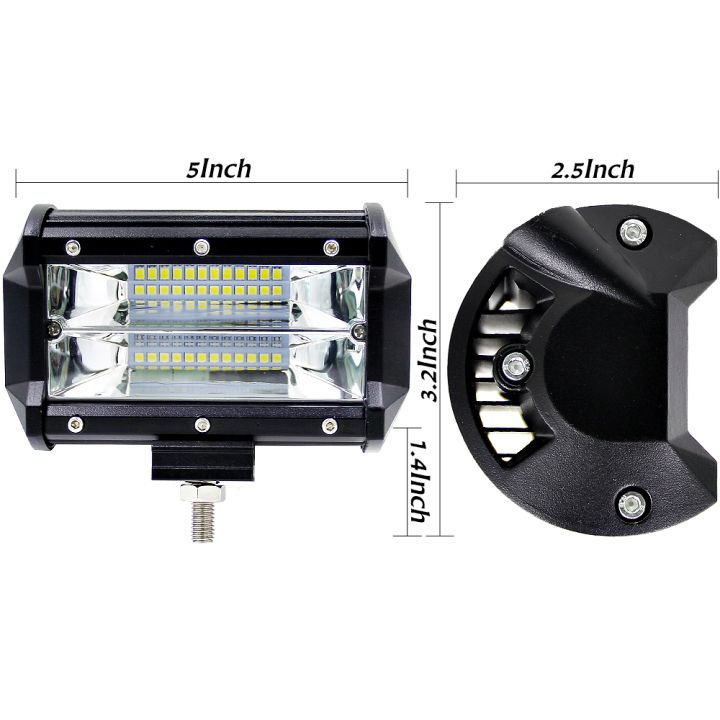 ไฟ-led-ติดรถยนต์ดัดแปลง10800lm-ขนาด5นิ้ว72w-สำหรับรถออฟโรด-รถกระบะ-เกวียน-สินค้าต่างประเทศ