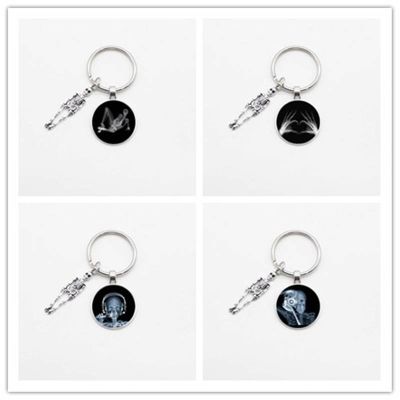 X-ray Film Pendant Keychain Men and Glass Jewelry Gifts for Nurses Doctors Souvenir
