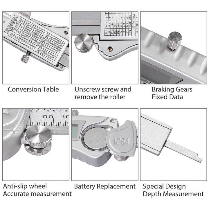 esplb-กันน้ำ-vernier-scale-ip54ความแม่นยำดิจิตอลอิเล็กทรอนิกส์สูง6นิ้ว150มม-เครื่องมือวัดคาลิปเปอร์เหล็กสแตนเลส