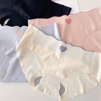 【XX】2pcs High-grade Seamless Ice Silk Pure Color Buttocks Breathable Womens Underwear Comfortable Antibacterial Girls Briefs