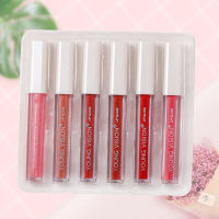 YOUNG VISION 6ชิ้น/เซ็ต Matte Lip Gloss สวมใส่ง่ายติดทนนานกันน้ำ Moisturizing Non Sticky Liquid ลิปสติกเซ็กซี่ Lip Glaze Lip แต่งหน้า