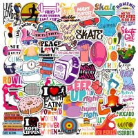 10/30/50pcs Inspirational Lose Weight Fitness Stickers Cartoon Decal Skateboard Laptop Phone Luggage Scrapbook Car Funny Sticker