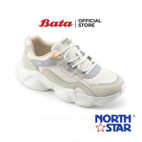 North Star by bata บาจา รองเท้าผ้าใบแบบผูกเชือก สนีกเกอร์ สวมใส่สบาย รุ่น HIDEKO สีขาว 5201075 สีชมพู 5205075