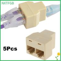 NXTFGB 5ชิ้น1ถึง2มืออาชีพพอร์ตตัวเมียคู่อเนกประสงค์อะแดปเตอร์เชื่อมต่อ CAT5/CAT6สายเคเบิลเครือข่ายตัวแยก RJ45