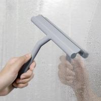 1pc Shower Squeegee Glass Wiper Scraper Window Wiper Scraper With Silicone Holder Glass Cleaning Tools Bathroom Accessories