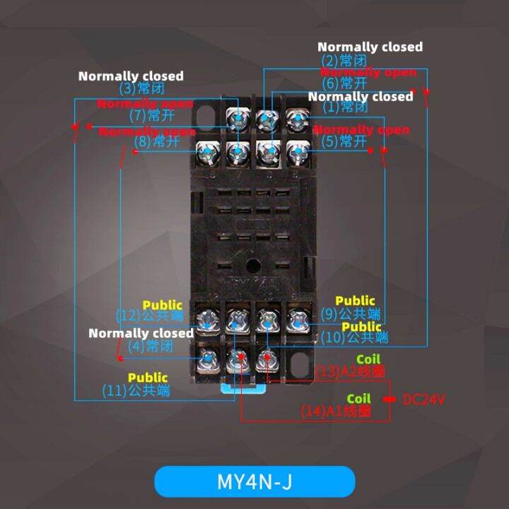 1ชิ้น-my4nj-dpdt-ขดลวดขนาดเล็กทั่วไปสวิตช์รีเลย์แม่เหล็กไฟฟ้ากลาง14pin-with14a-ac110v220v-dc12v24v-หลอดไฟอะแดปเตอร์