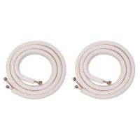 2 Pcs 3Meter Air Conditioner Pair Coil Tube 1/4in 3/8in Insulated Copper Line Wire Set Air Conditioner Refrigerant Tube