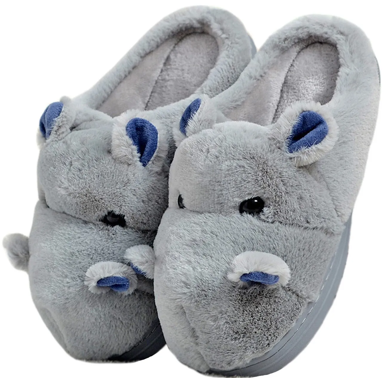 selling】 Unisex Fuzzy Fluffy furry Hippo Slippers shoes for women men  winter warm Fashion cozy animal hippopotamus slippers Home shoes | Lazada PH