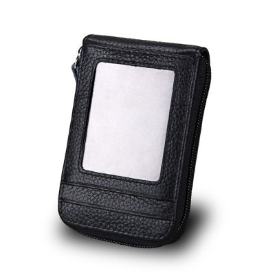 ซองบัตรเครดิตกระเป๋าสตางค์มีซิปสำหรับผู้ชายกระเป๋าสตางค์ใส่บัตรหนังที่ใส่ระเบียนใช้ได้ทั้งชายและหญิง