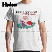 Technoblade Never Dies Classic T-Shirt Custom Gift Funny Art Streetwear Cartoon Tee Creative Funny Tee Xs-5Xl Unisex New Popular