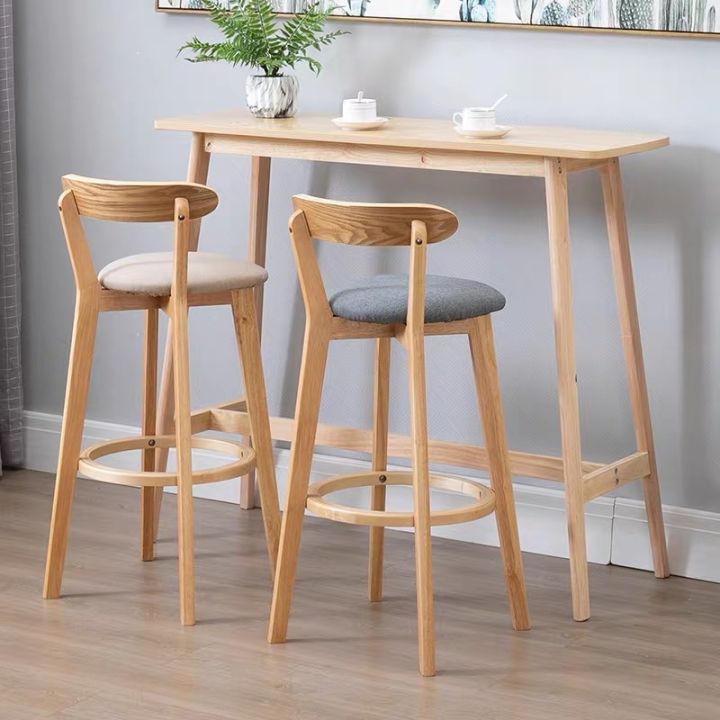 Nordic Solid Wood Small Bar Table And Chair Combination Household